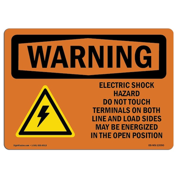 Safety Sign, OSHA WARNING, 18" Height, 24" Width, Electric Shock Hazard Do Not, Landscape